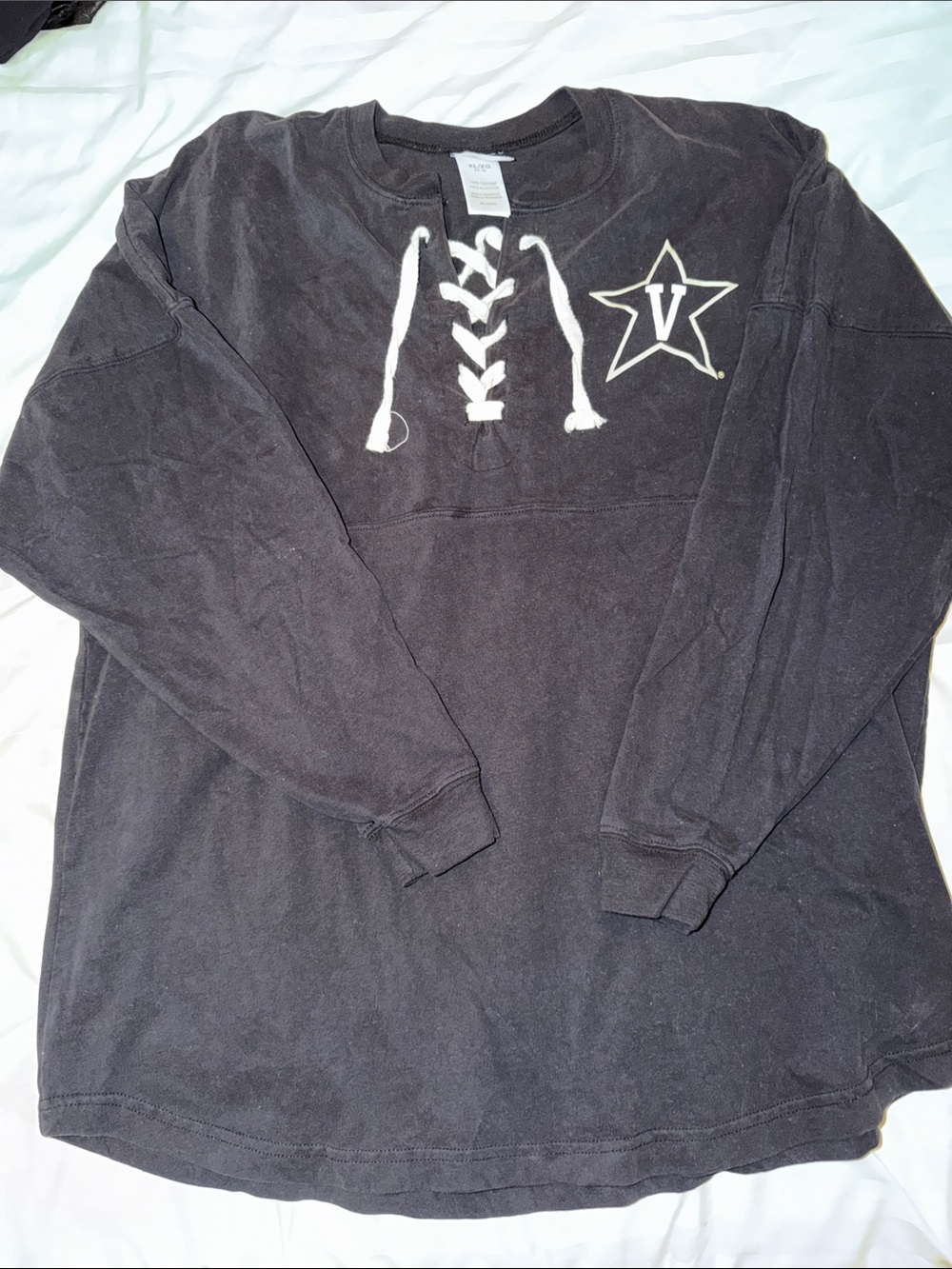 Vanderbilt Black Lace-Up Pullover